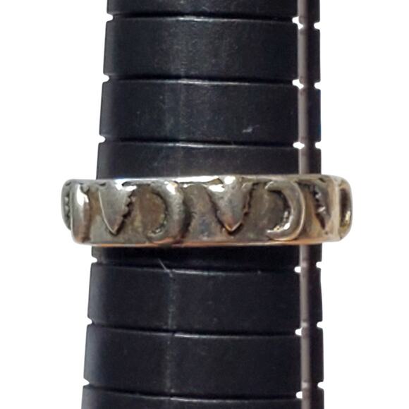 Silver Tone Moon Heart Design Sz 7.5 Unsigned - Picture 5 of 5